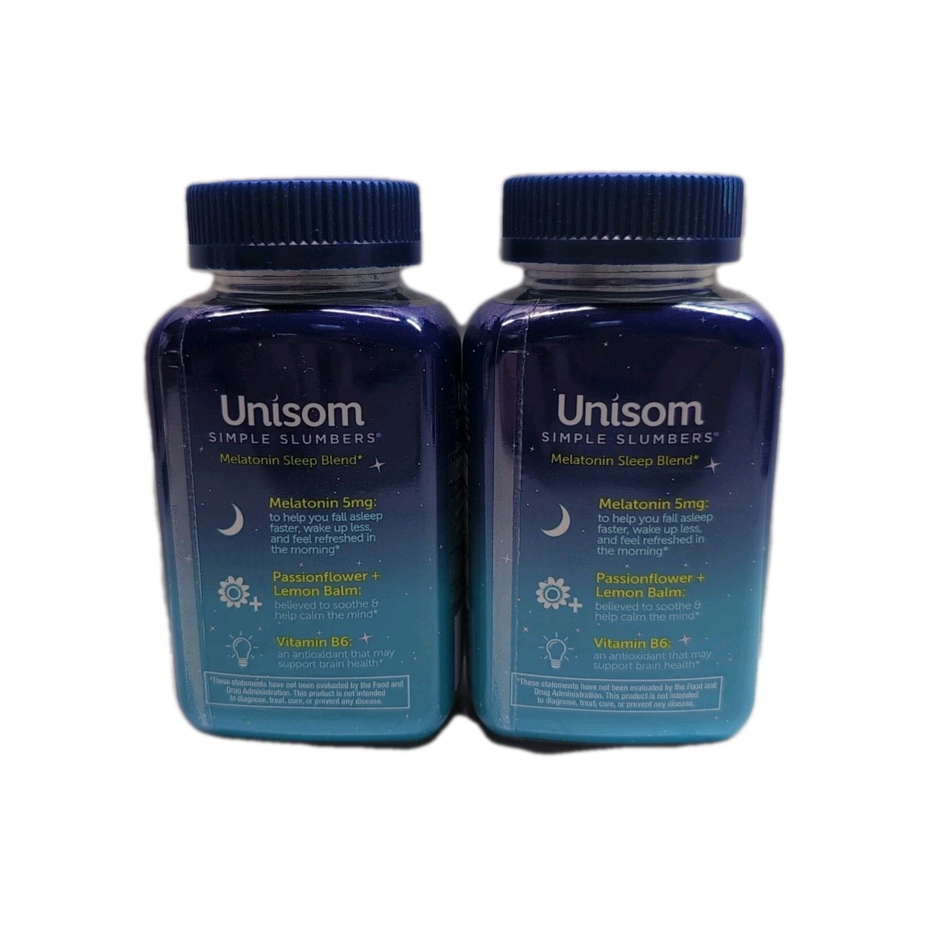 (2) Unisom Simple Slumbers Gummies Melatonin 5 mg 60 Ct Midnight Raspberry 2/26