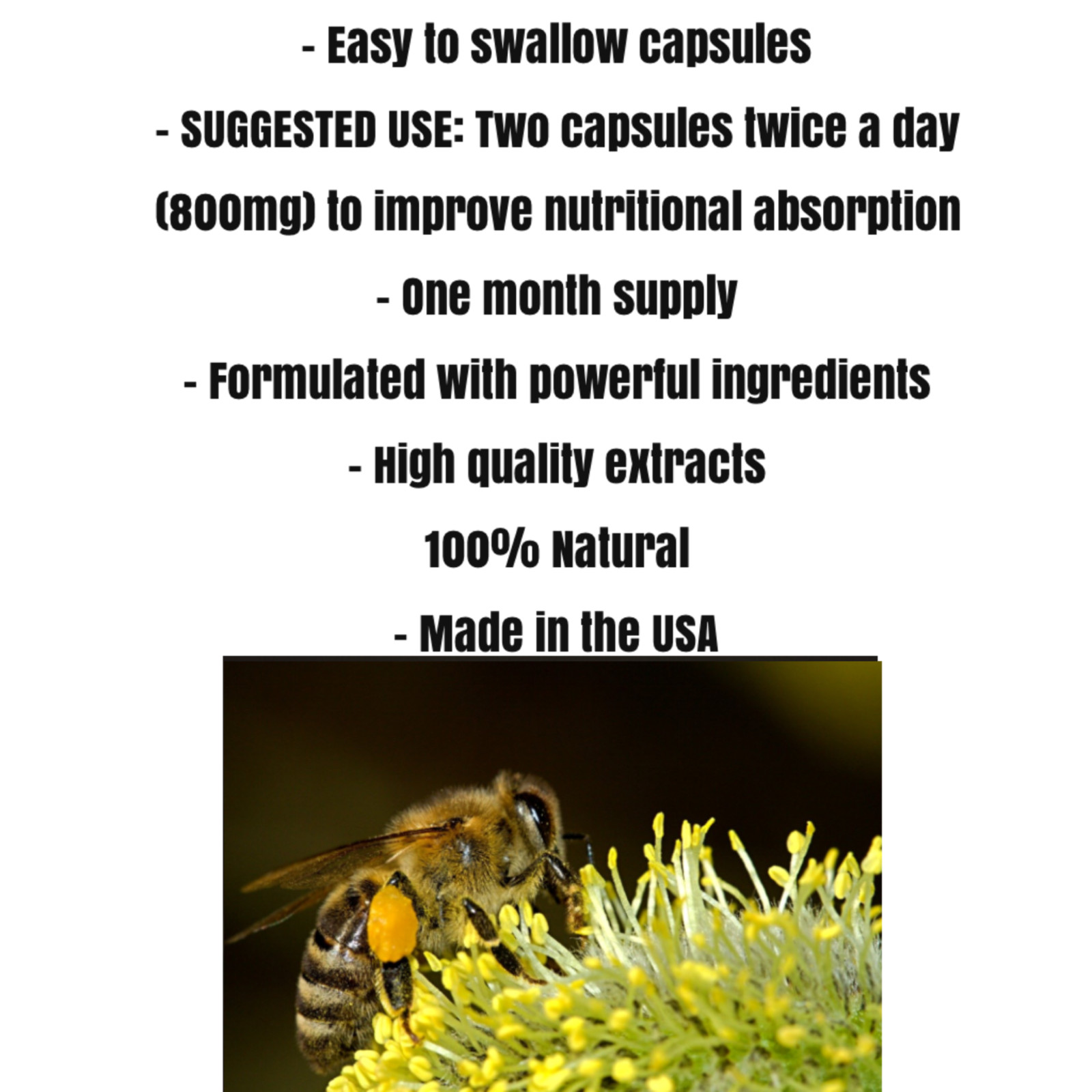 TRIPLE BEE COMPLEX, 120 Capsules, Improve General Wellbeing, Super Nutrients.