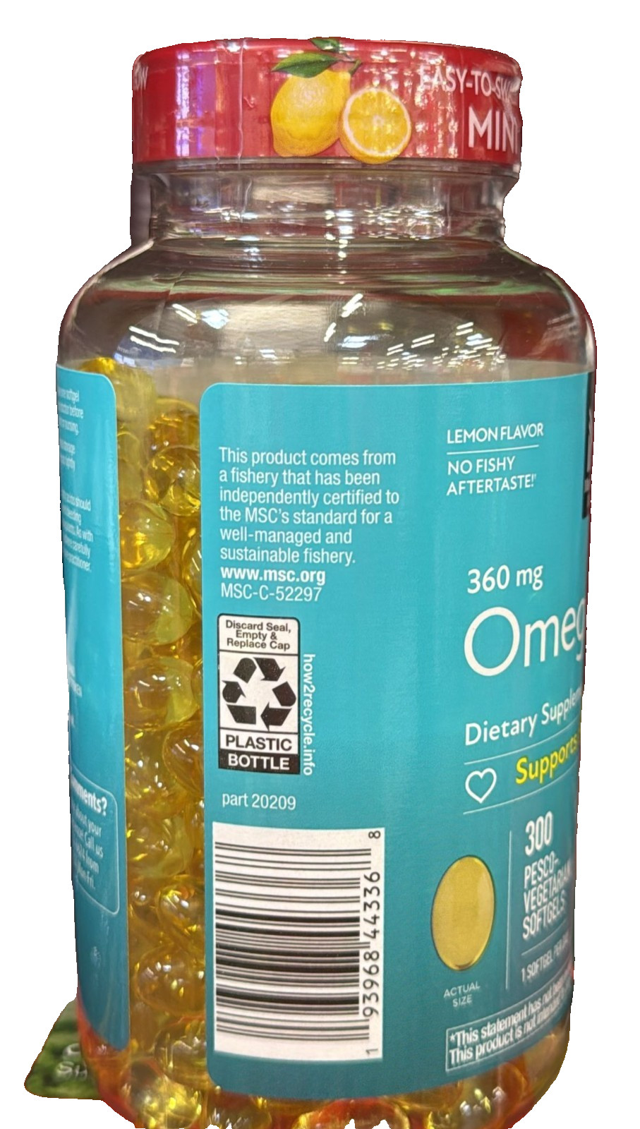 Member’s Mark Omega-3 Mini Fish Oil 600mg Lemon Softgels 300 ct Heart
