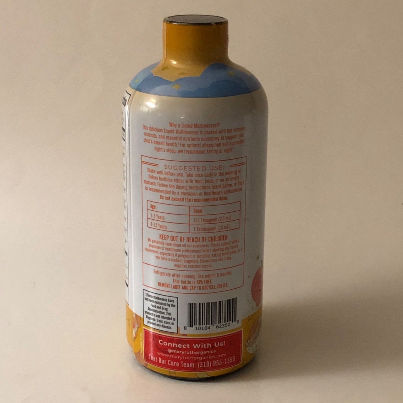 Mary Ruth Kids Nighttime MultiMineral w/Lutein — Vegan & Sugar Free, 15.2 Fl Oz
