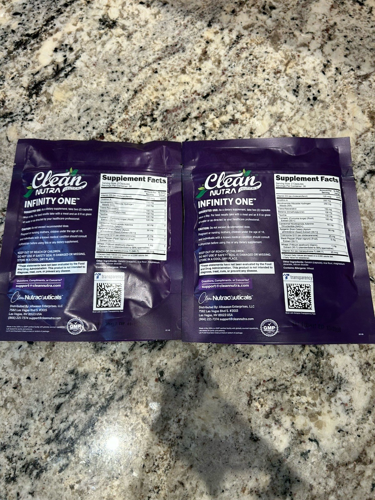 Clean Nutraceuticals Infinity One Urolithin-A NR Resveratrol BUNDLE