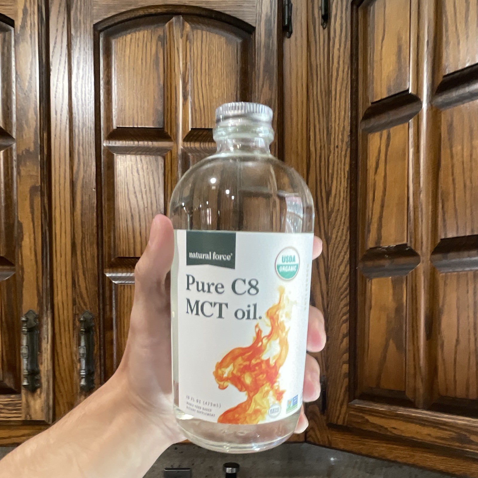 Natural Force Pure C8 MCT Oil USDA Organic Non-GMO Keto Unflavored 16 fl oz