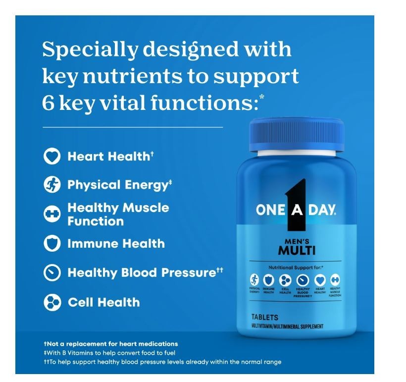 One A Day Men’s Multivitamin Tablets, Multivitamins for Men, 100 Ct
