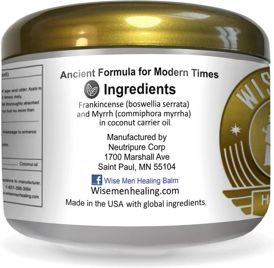 Wise Men Healing Balm with Myrrh and Frankincense Essential Oils for Neuropathy