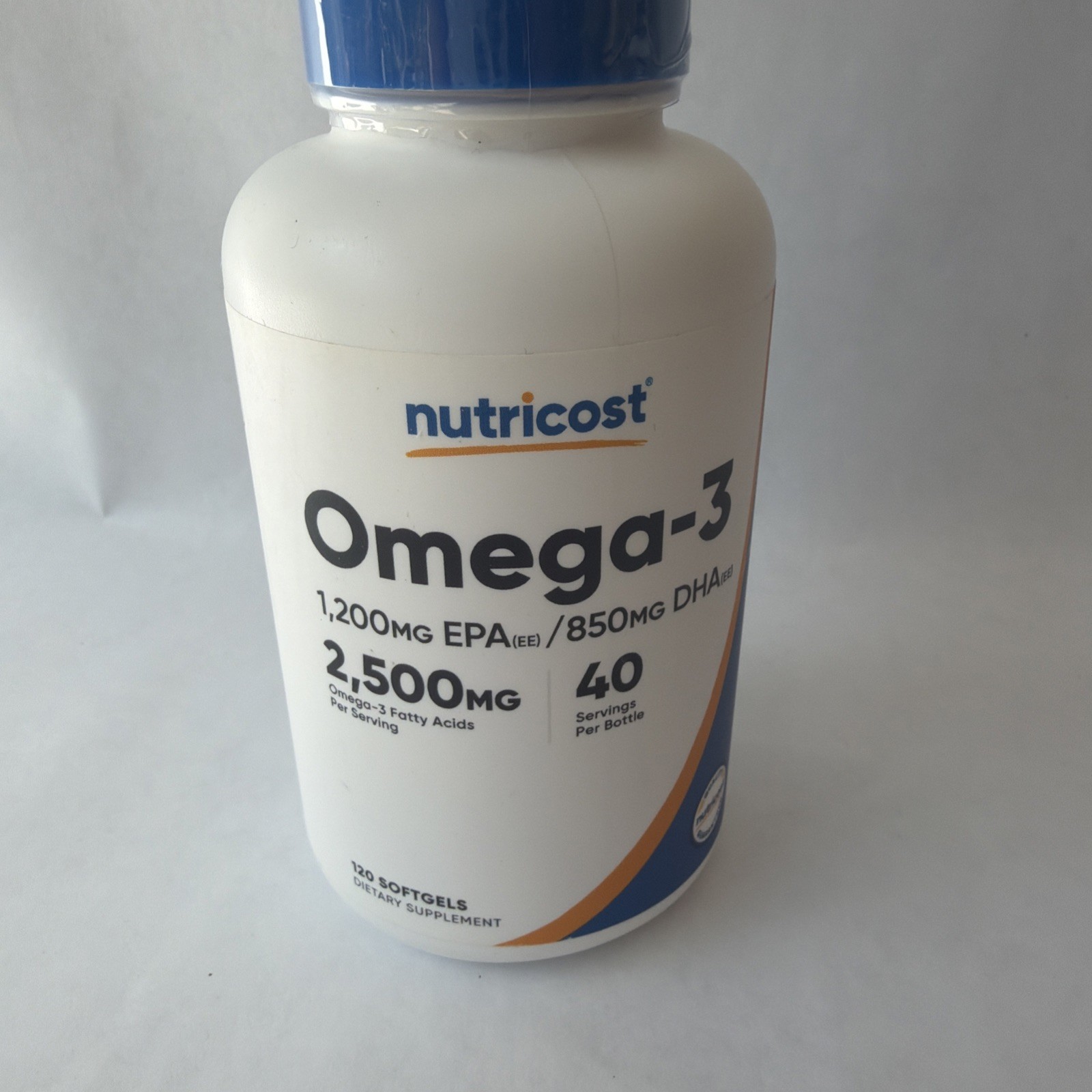 Nutricost Omega-3 EPA/DHA 2500mg Softgels Non-GMO Gluten-Free 120 Count A16