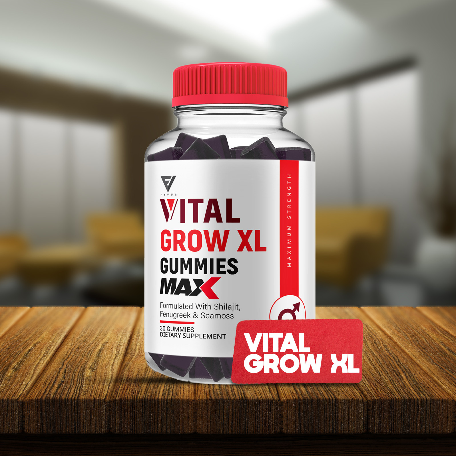 (3 Pack) Vital Grow XL Gummies Male Supplement for Performance (180 Gummies)