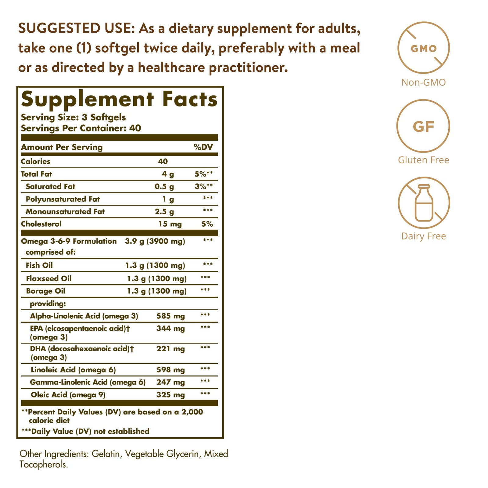 Solgar 1300 Mg Omega 3-6-9 120 – Oil – For – – Epa Dha Omega 3 – 40