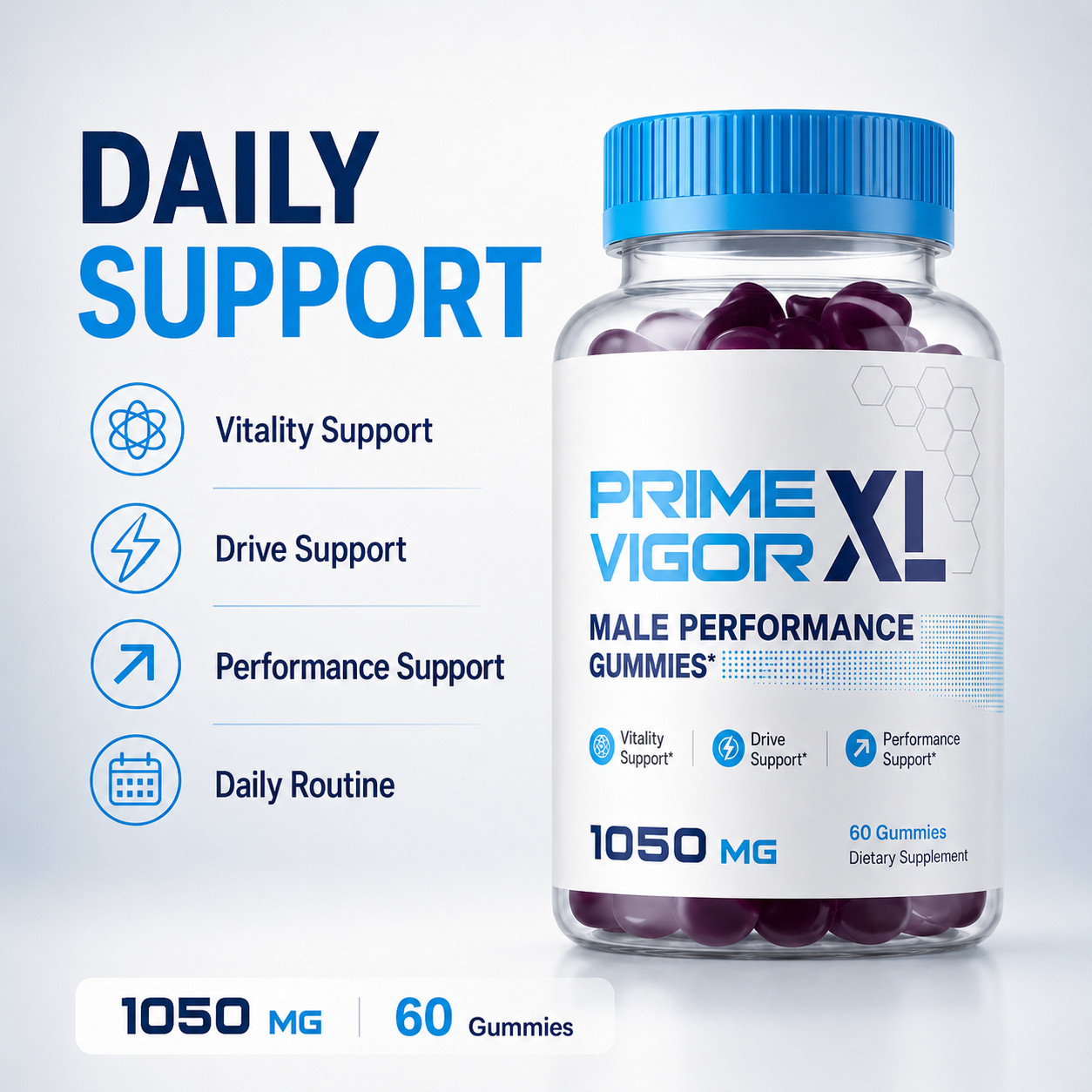 Vital Grow XL Gummies For Men – Advanced Formula Vitamin Supplement – 60 Gummies