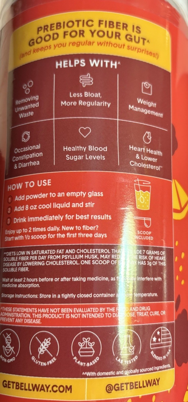 Bellway Super Fiber + Fruit Psyllium Supplement Raspberry Lemon Drink 13.8oz NEW