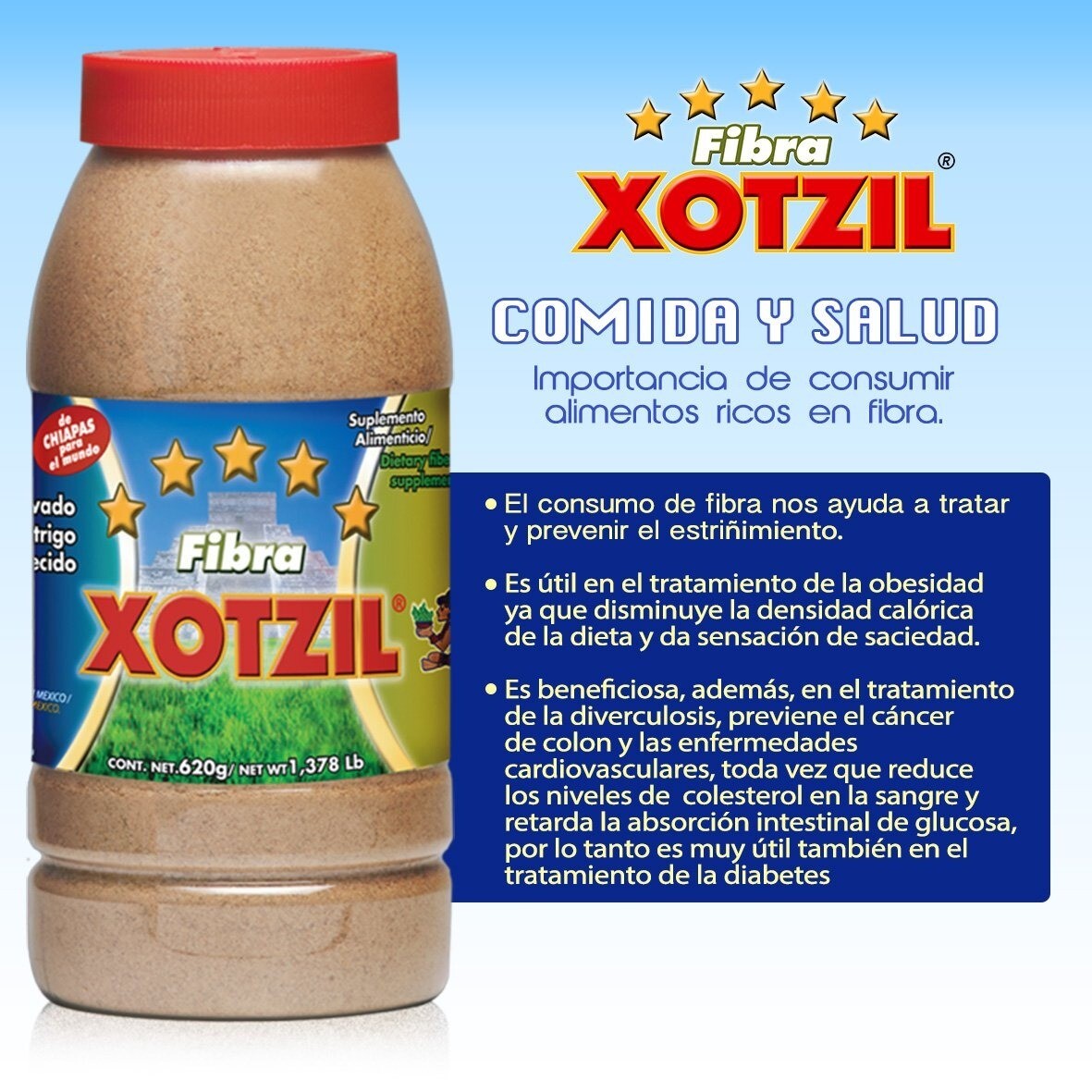 XOTZIL Fiber Cocoa Flavor Fibra Sabor Cocoa 620g
