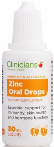 Clinicians Zinc Oral Drops 30ml for Immunity, Hormone & Skin Health – made in NZ