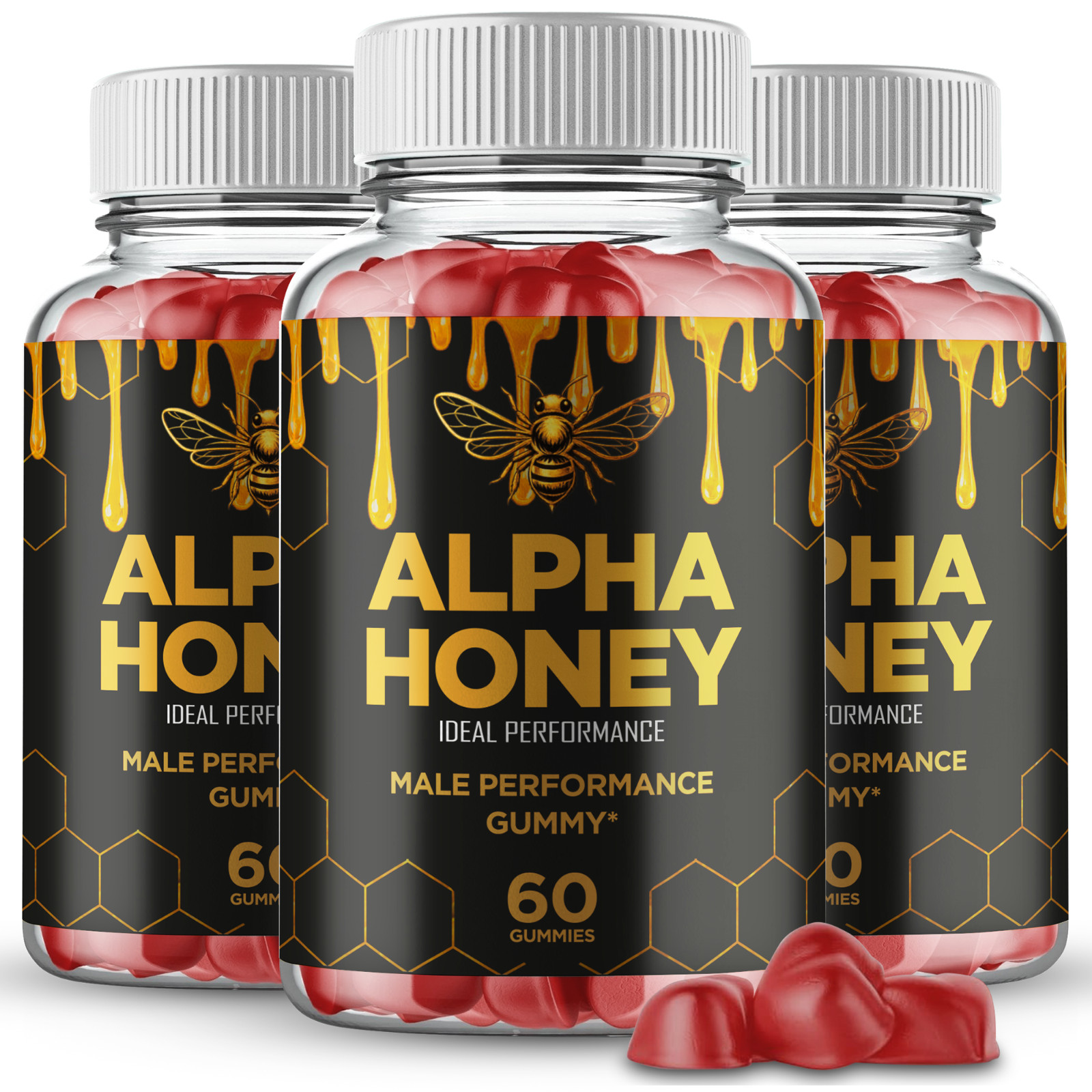 Alpha Honey Gummies, Official AlphaHoney Supplement Gummy (3 Pack)