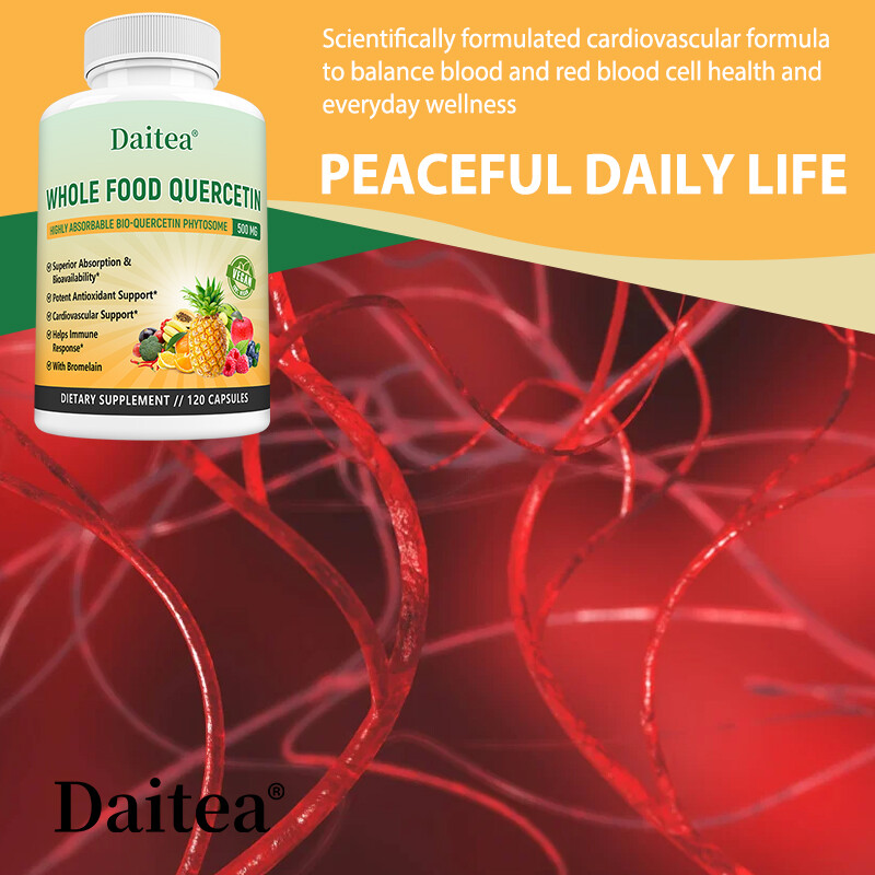Quercetin 500Mg with Bromelain Whole Food Supplement Heart & Immune Support