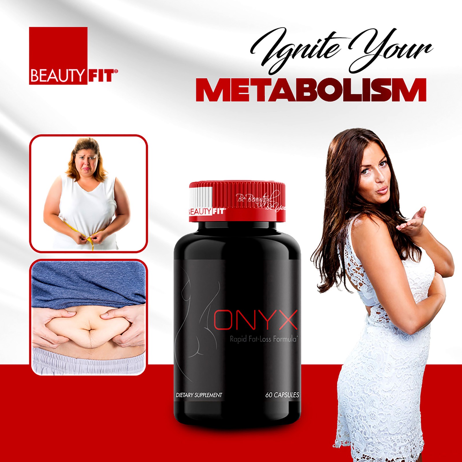2 Pack Onyx Rapid Fat-Loss Formula Capsules by BeautyFit for Women – 60 Count