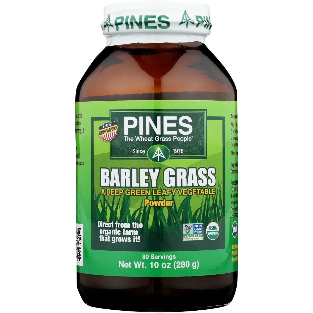 Organic Pines Barley Grass Powder 10 Oz 1 Pack