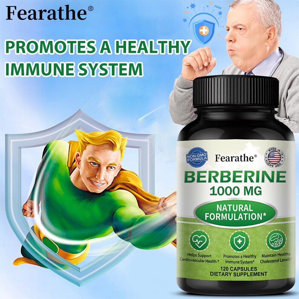 Berberine 1000mg 30 To 120 Capsules Heart Health & Immune Healthy Cholesterol
