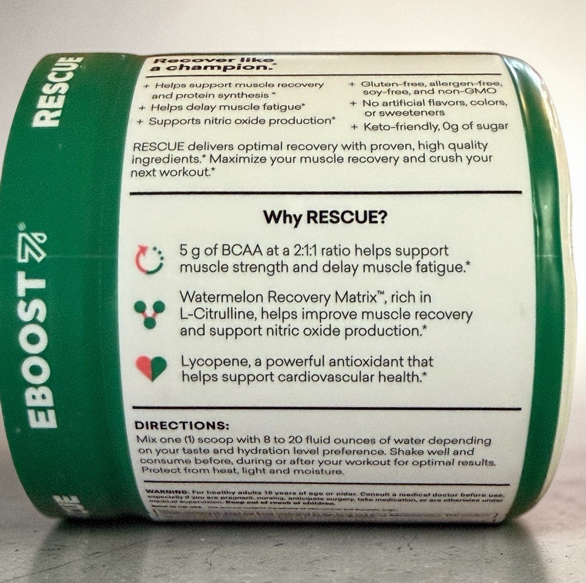 Eboost Rescue BCAA Recovery Matrix Watermelon – 20 Servings | Energy Support