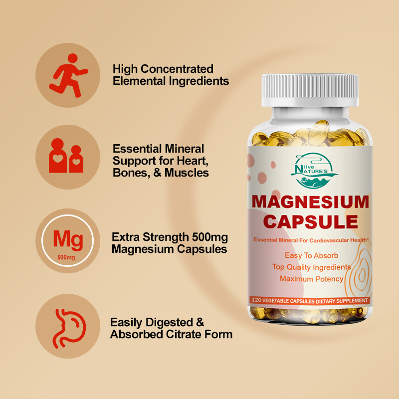 500MG Magnesium Glycinate High Absorption,Improved Sleep,Stress & Anxiety Relief