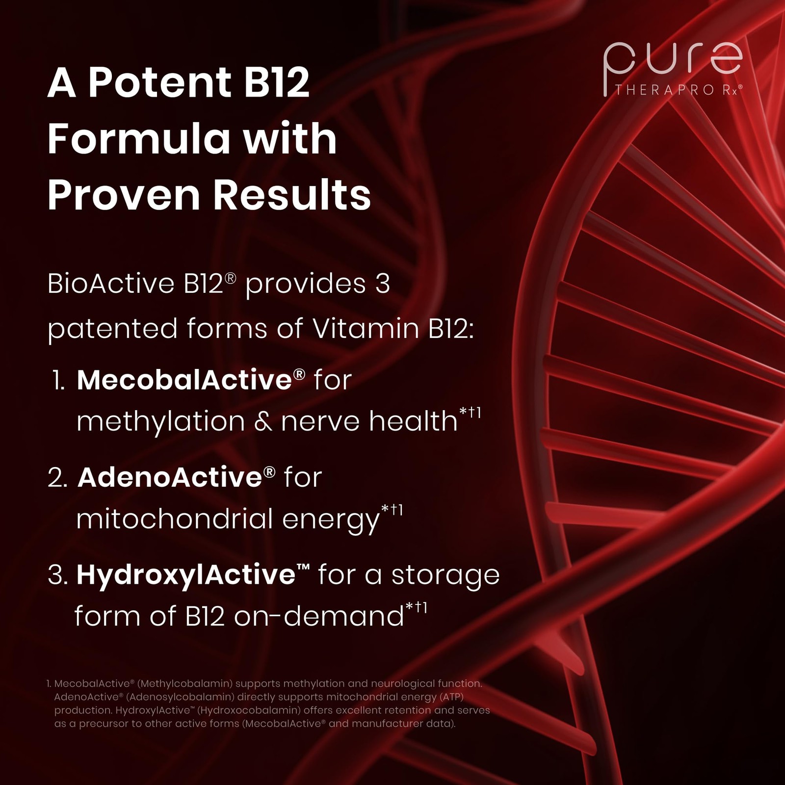 Pure Therapro Rx Vitamin B12 Supplement for Men & 0.34 Fl Oz (Pack of 1)