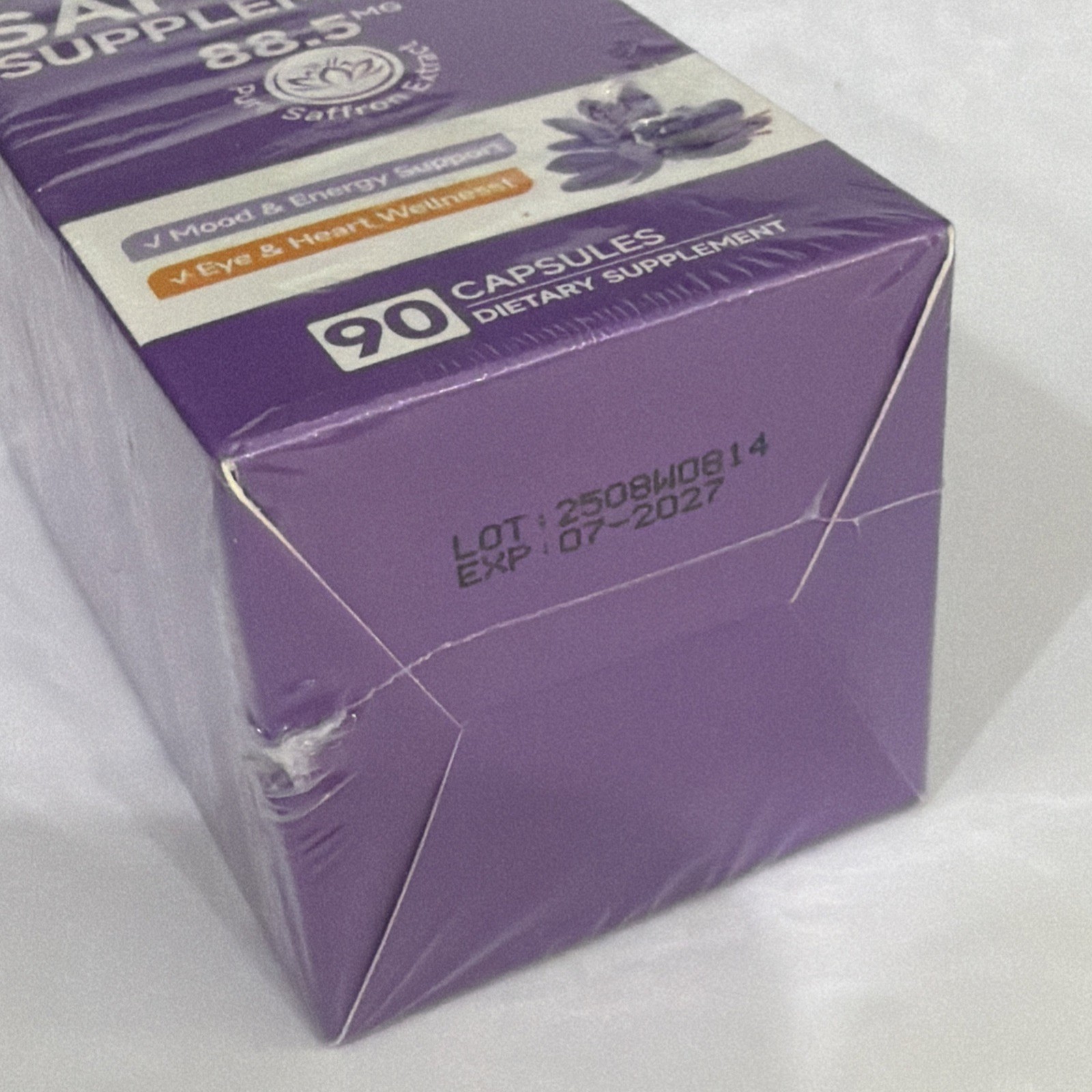 Saffron Extract Supplement 88.5mg 90 Capsules Non-GMO Gluten-Free 07/2027