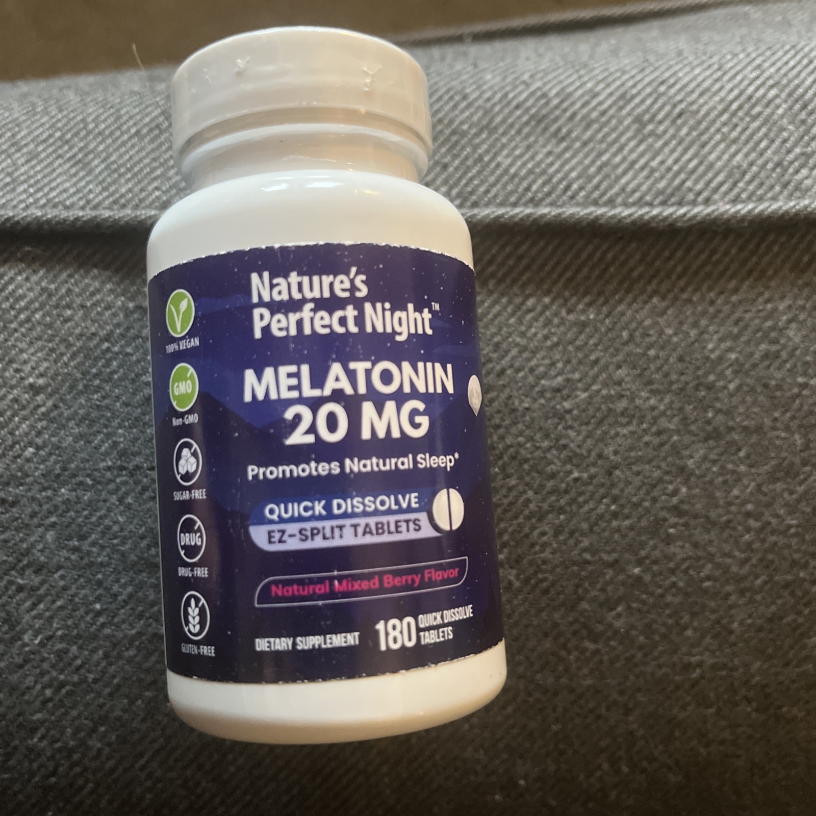 Nature’s Perfect Night | Melatonin 20mg | 180 Quick Dissolve Tablets Exp 07/28