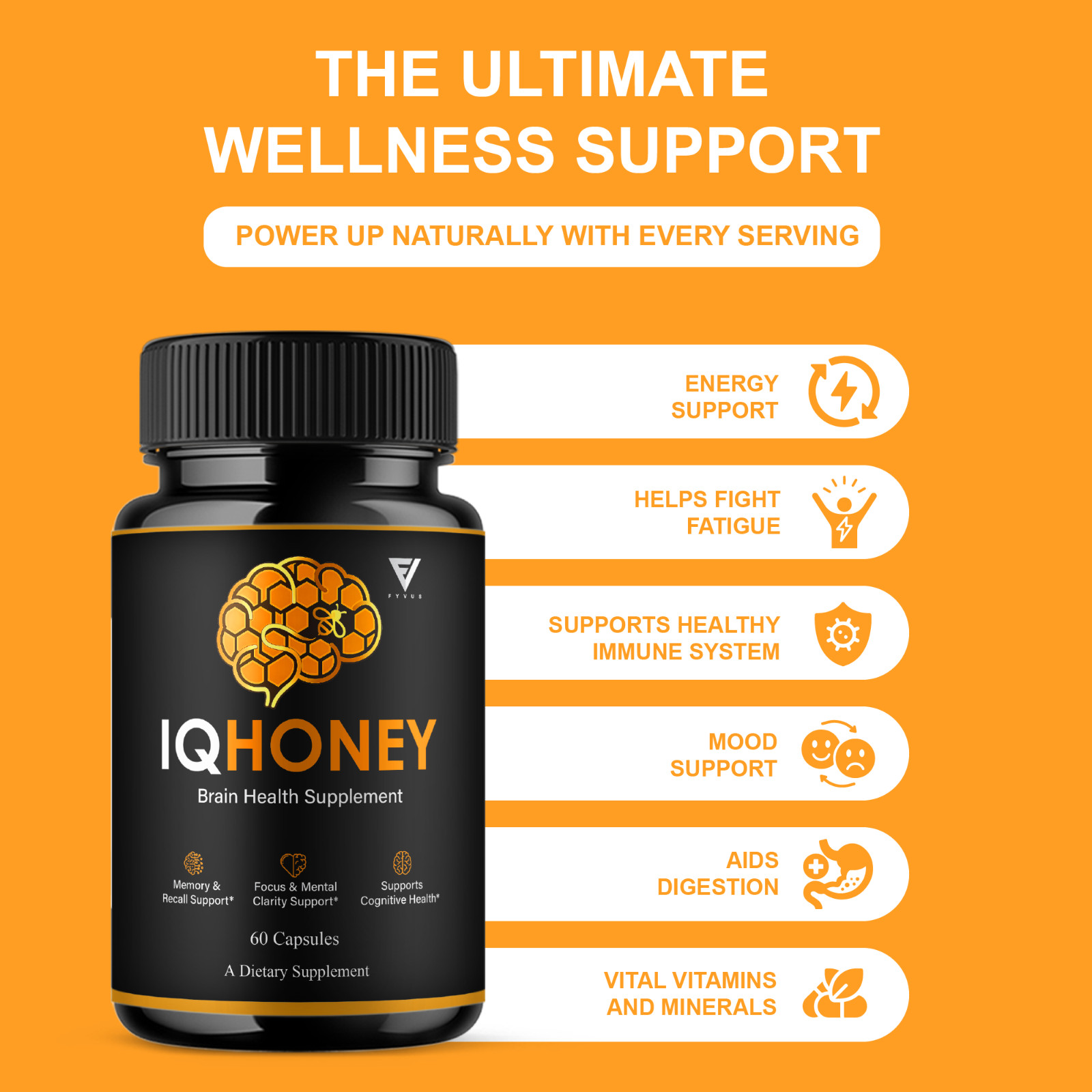 IQ Honey Advanced Nootropic, IQHoney Supplement (60 Capsules)