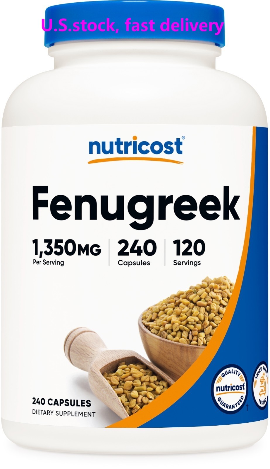 Nutricost Fenugreek Seed 675mg, 240 Capsules – Gluten Free & Non-GMO