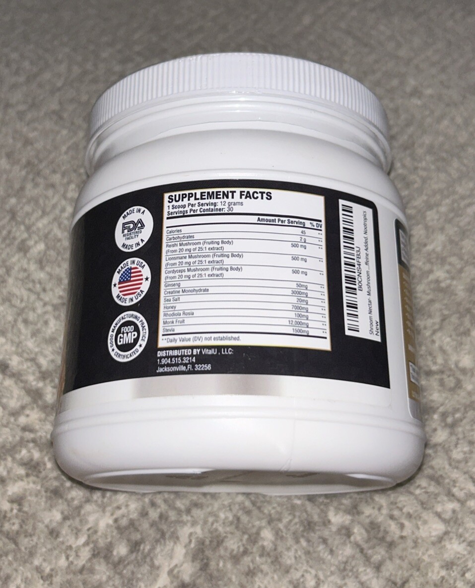 Vitalu ~ Shroom Nectar ~ Pre Workout ~ Sealed ~ Exp 09/25