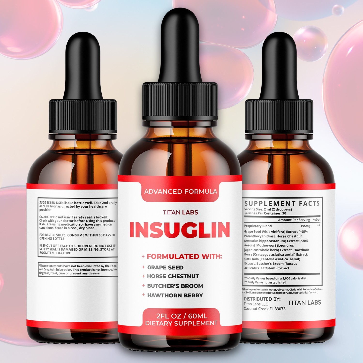 (1 Pack) Insuglin Drops Advanced Blood Support Supplement Insu Glin 30 Servings