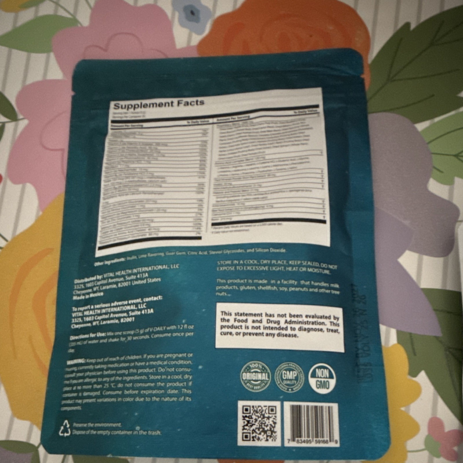 VitalHealth V-Daily Lime Vegan Keto Gluten-Free Powder 5.29 oz 150 g