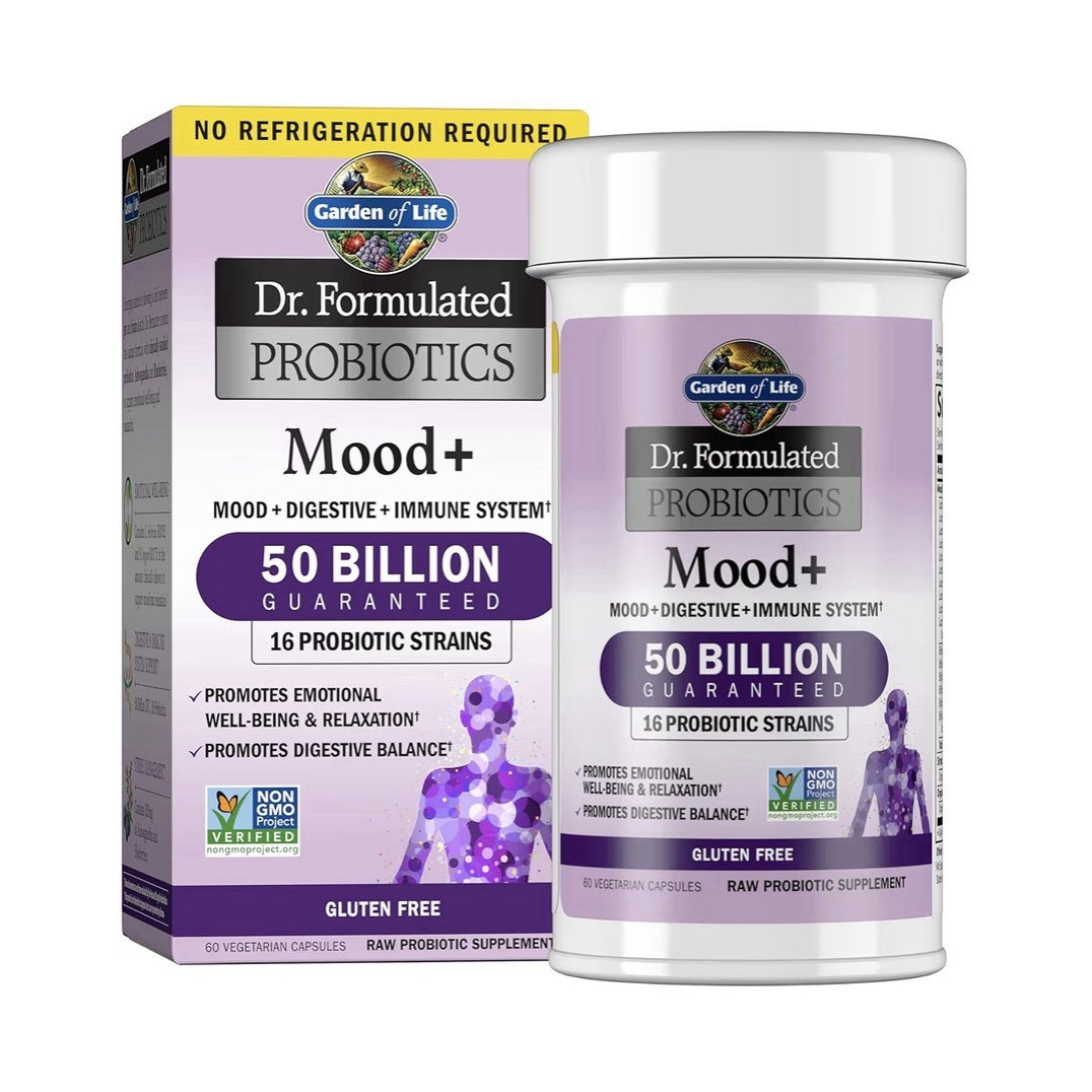 Garden of Life Mood+ Probiotics 50 Billion CFU 60 Caps Exp 07/2026