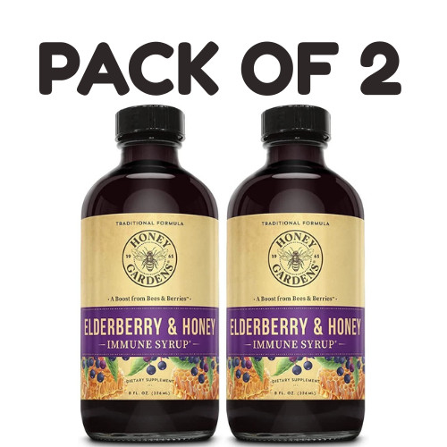 Honey Gardens Elderberry & Honey Syrup – 8 fl oz – Pack of 2