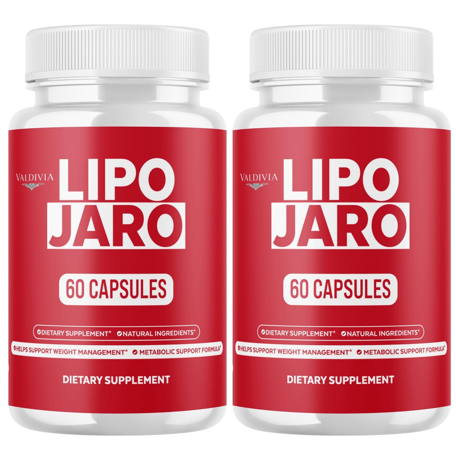 LipoJaro Weight Loss Fat Burner Supplement Capsules Natural 2 Pack 120Ct