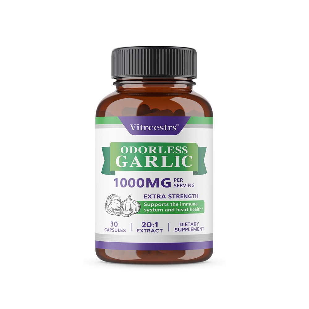 Garlic Supplement, 20:1 Extract 50mg,Supports Immune & Cardiovascular 30~120Caps
