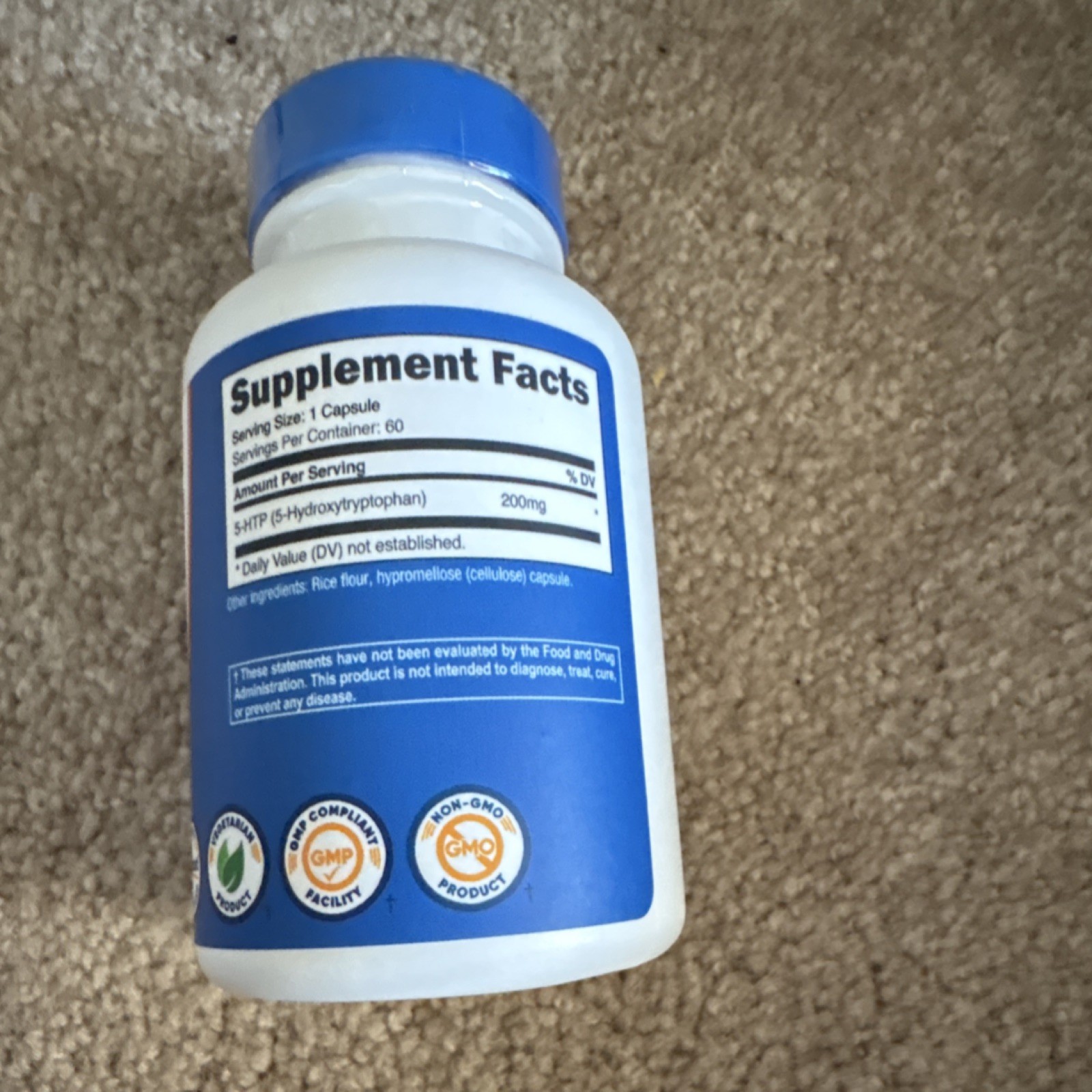 Nutricost 5-HTP 200mg Amino Acid Supplement 60 Capsules Non-GMO Exp 04/2028