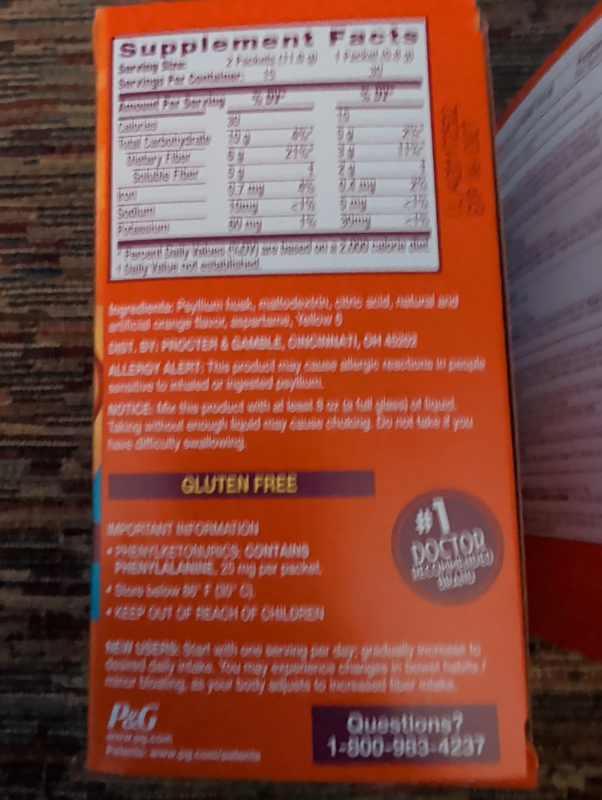 Metamucil On-the-Go 4-in-1 Fiber Powder Packets Sugar-Free Orange 30 ct Lot of 2