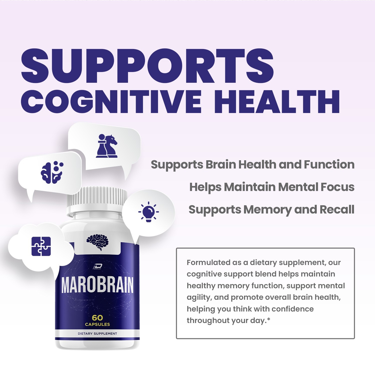 (2 Pack) Marobrain Supplement Capsules – Marobrain Natural Blend Memory Focus