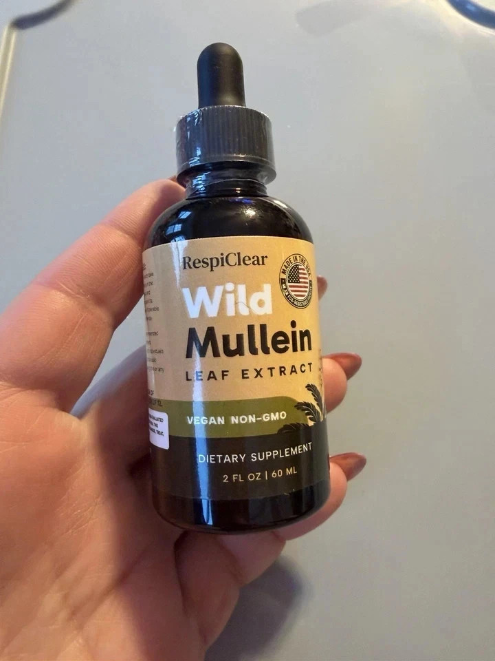 RespiClear 2X Wild fl Leaf Liquid Extract Drops Vegan Non-GMO 2 Mullein oz Lemon