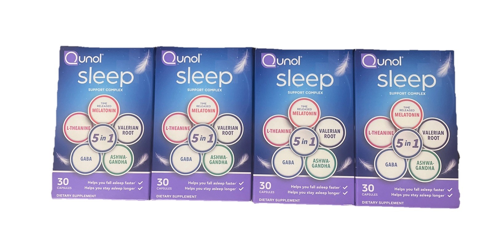 4x Qunol Sleep Support Complex 5:1 Time Release Melatonin 30ct exp 03/26