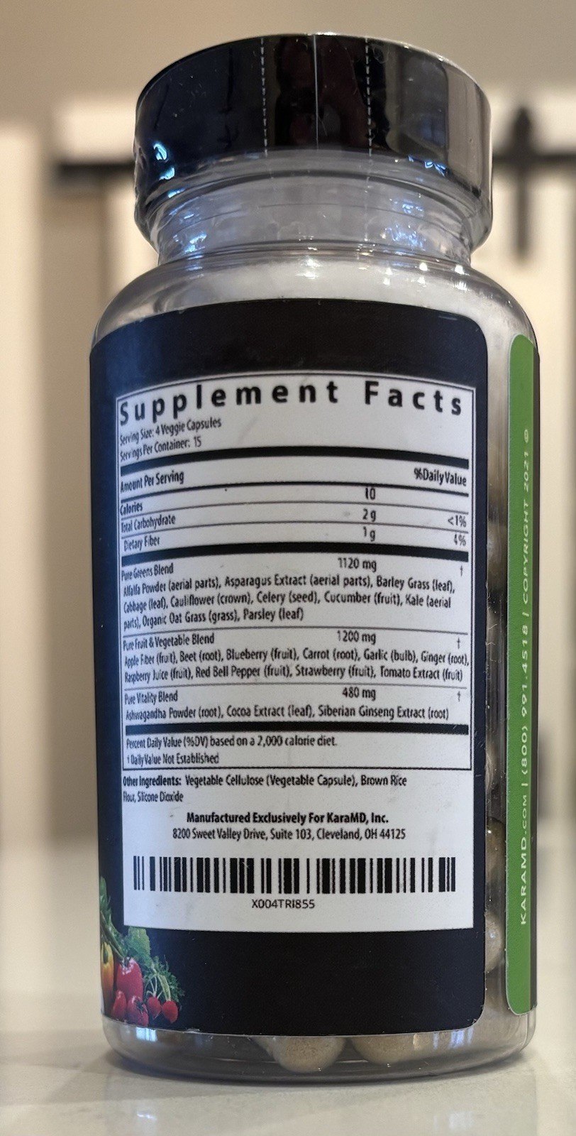Kara MD Pure Nature Extra Strength Superfood 60 Capsules Sealed Exp. 10/27