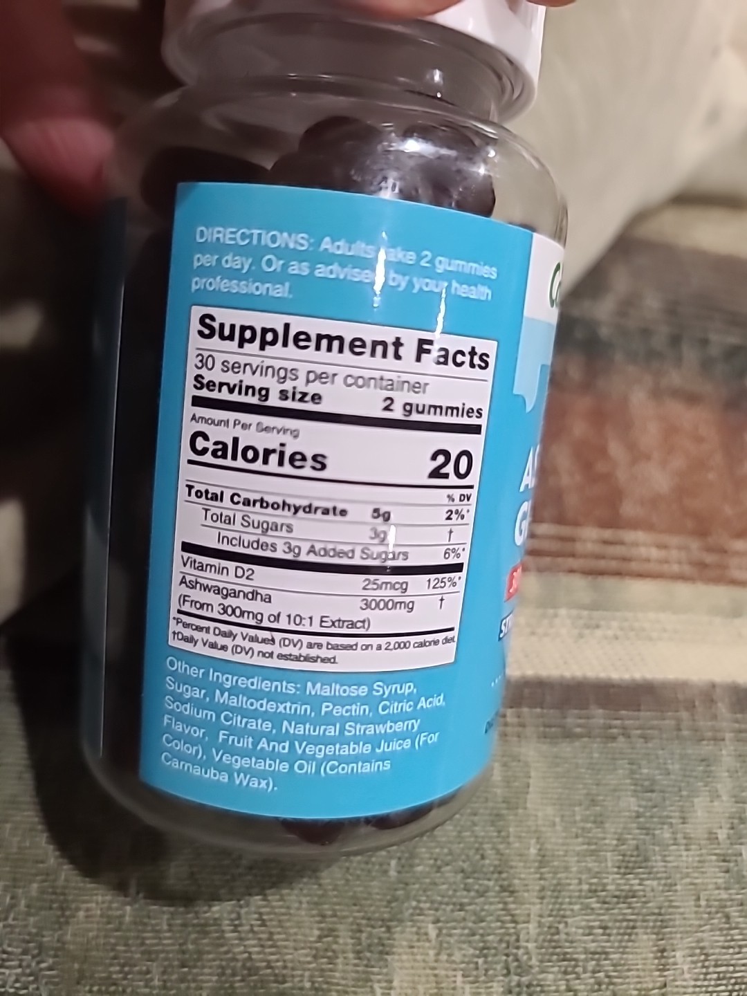 Careleaf Ashwagandha Stress Relief 3000mg Strawberry 60 Gummies exp: 4/2026