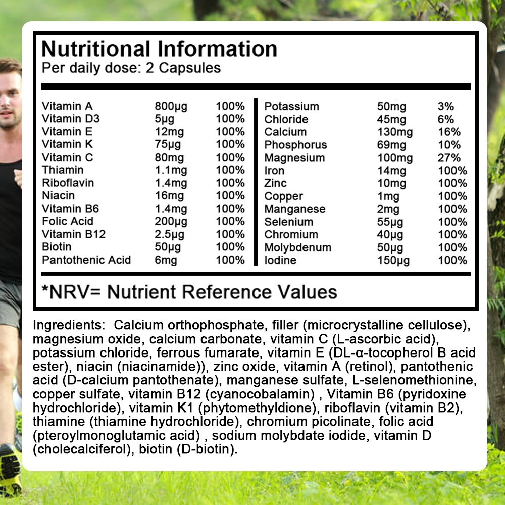 Multi Vitamin 26 Essential Vitamins & Minerals Multivitamin Multimineral Daily