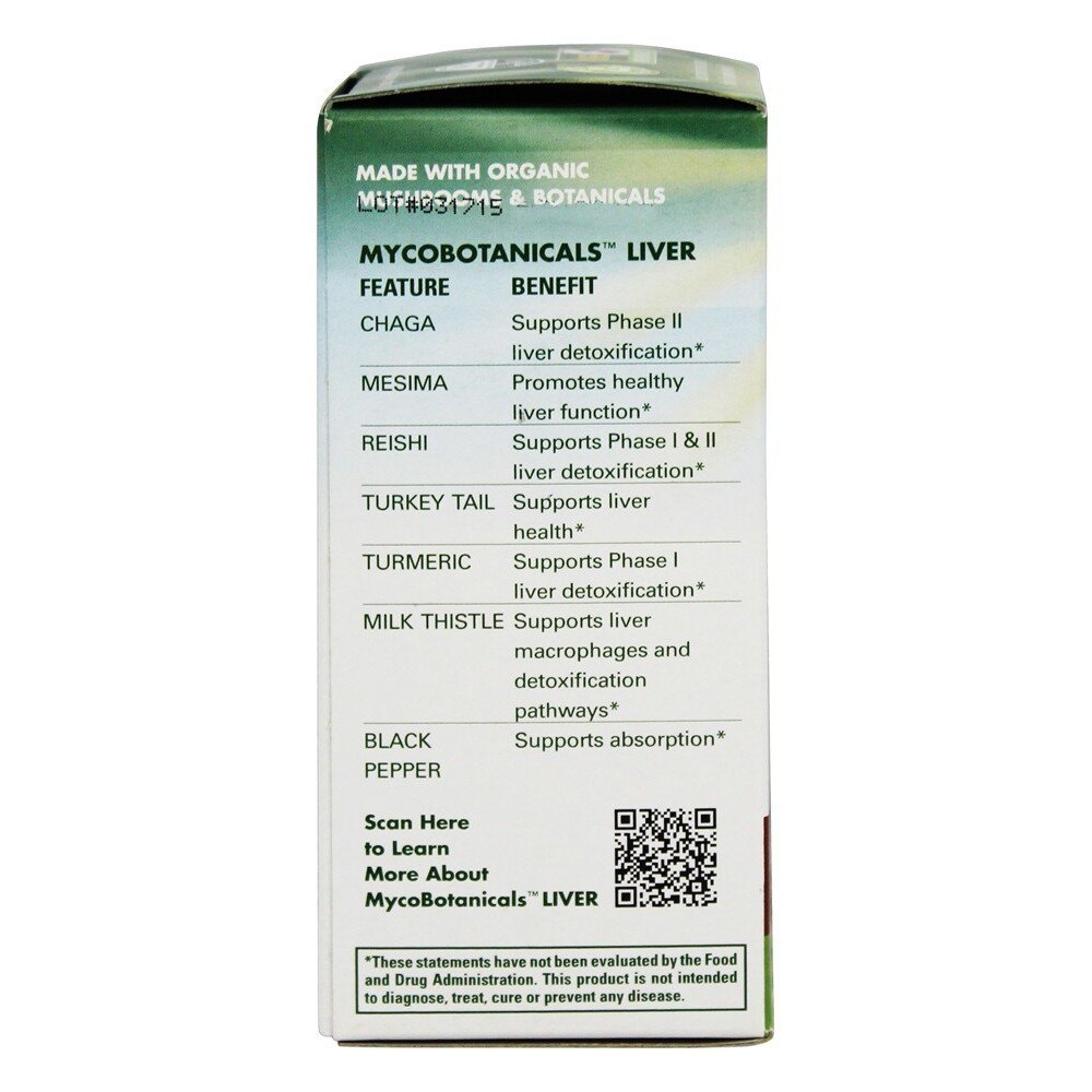 Fungi Perfecti Host Defense MycoBotanicals Liver, 60 Vegetarian Capsules