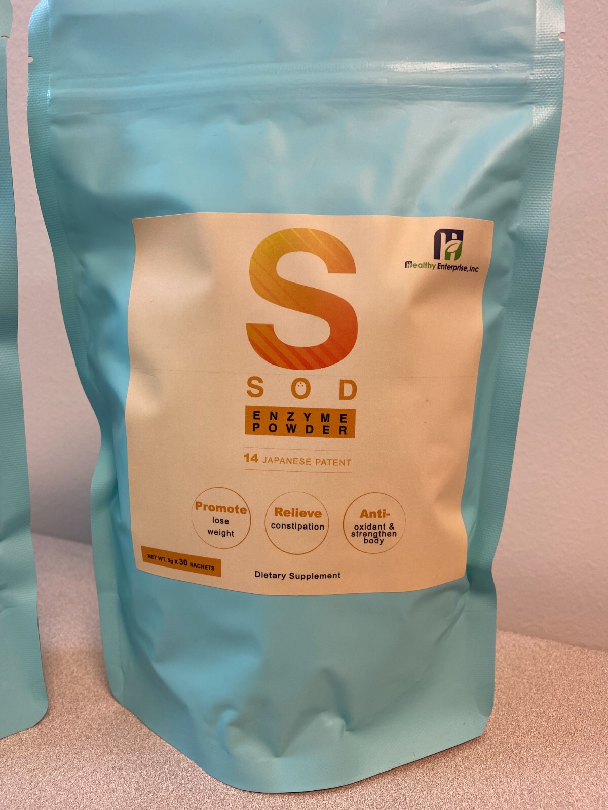 SOD Enzyme Powder by Healthy Enterprise, Inc 30 Sachets. Monthly supply