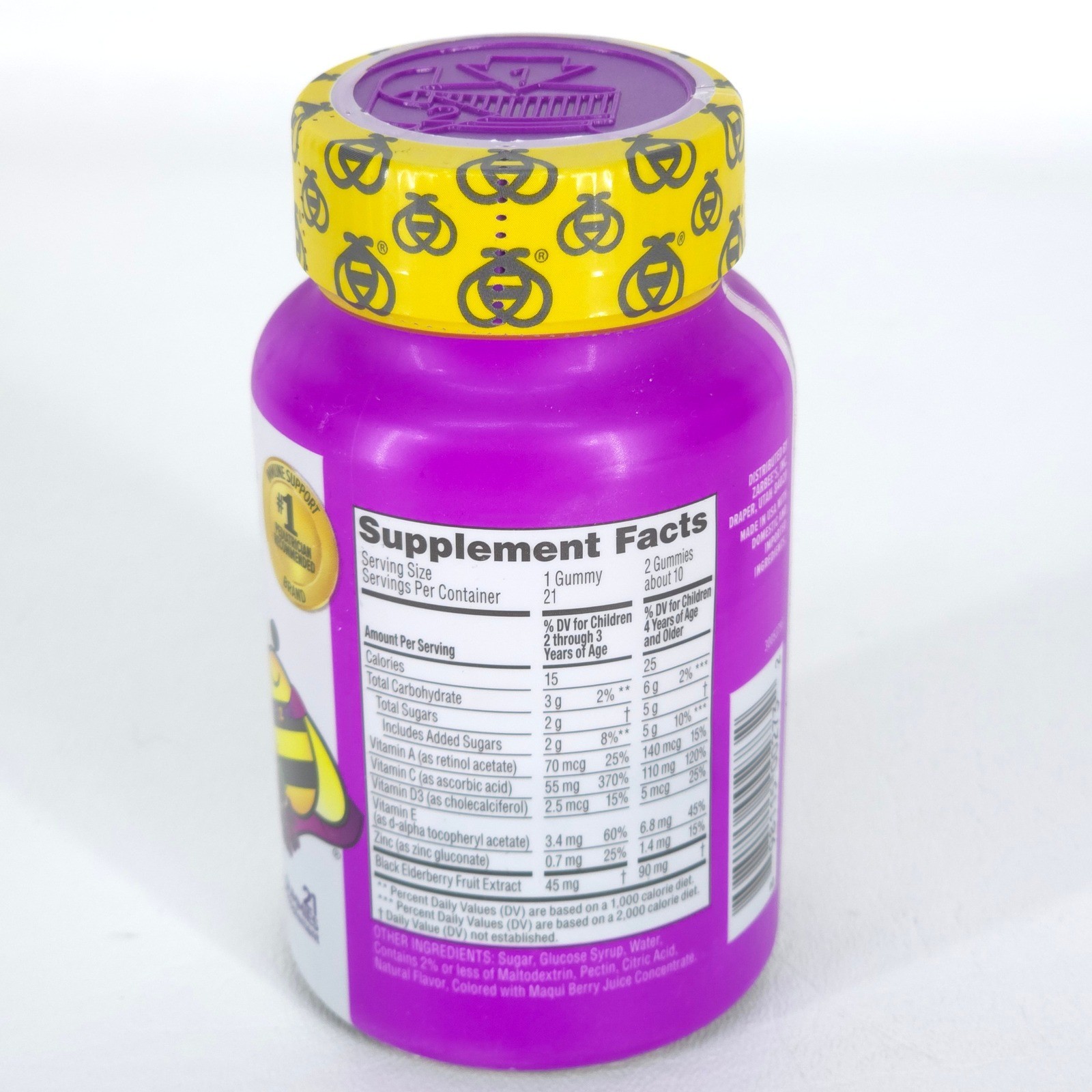 Zarbee’s Children’s Daily Immune Support Gummies 21ct Exp 01/26 Berry Elderberry