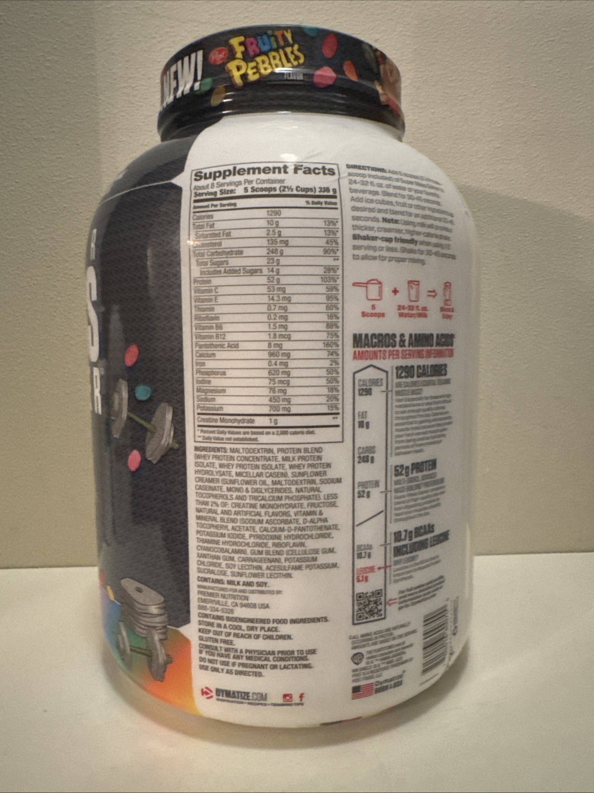 Super Mass Gainer Fruity Pebbles Flavor 6 Pounds 8 Servings Protein Powder L@@K!