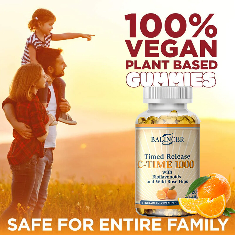 C-TIME with Bioflavonoids and Rose Hips – 1000 Extended-Release Capsules