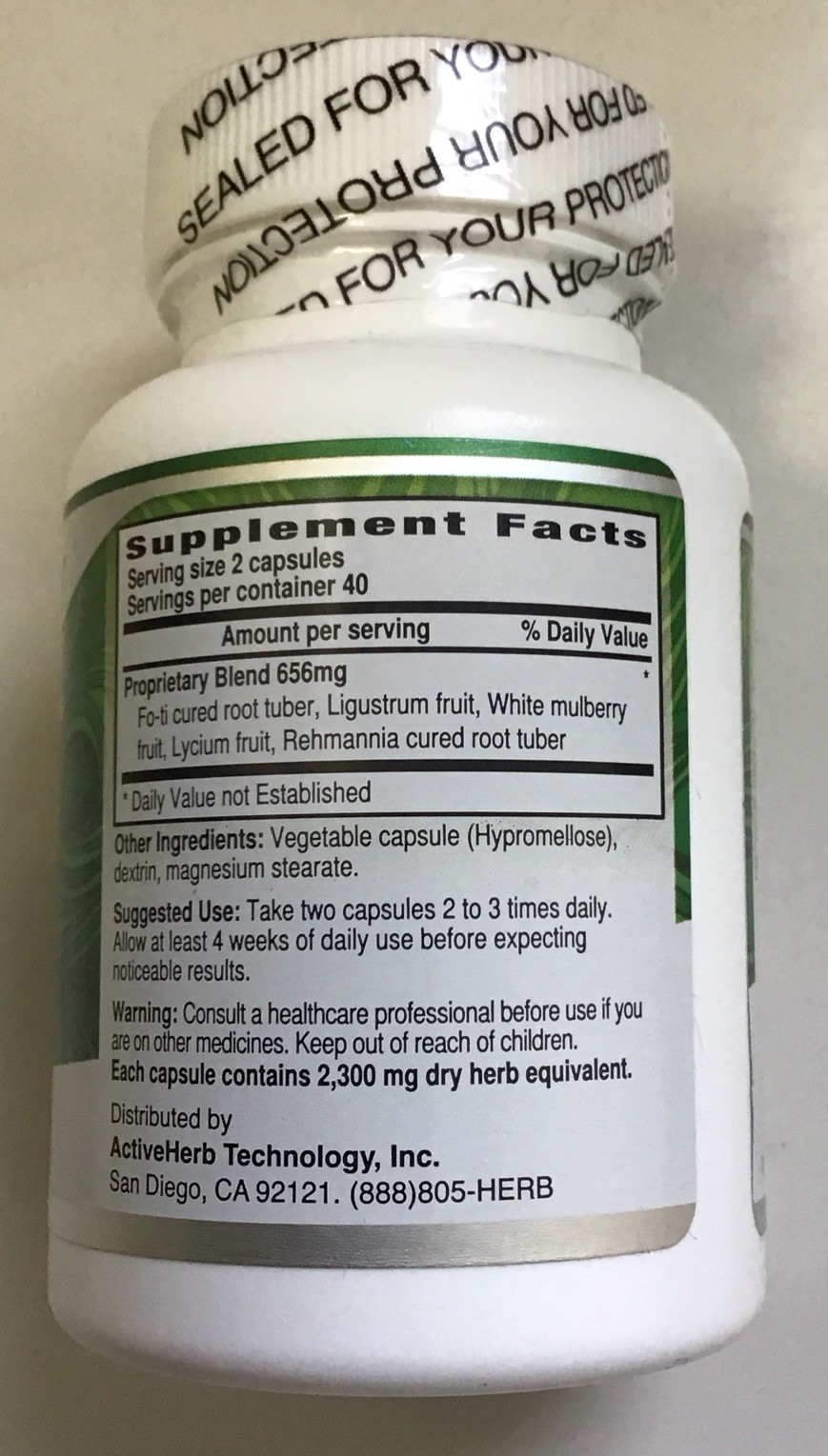 ActiveHerb HairVive Hair Growth 400mg, 80 Veggie Capsules Expiration 03/01/2028