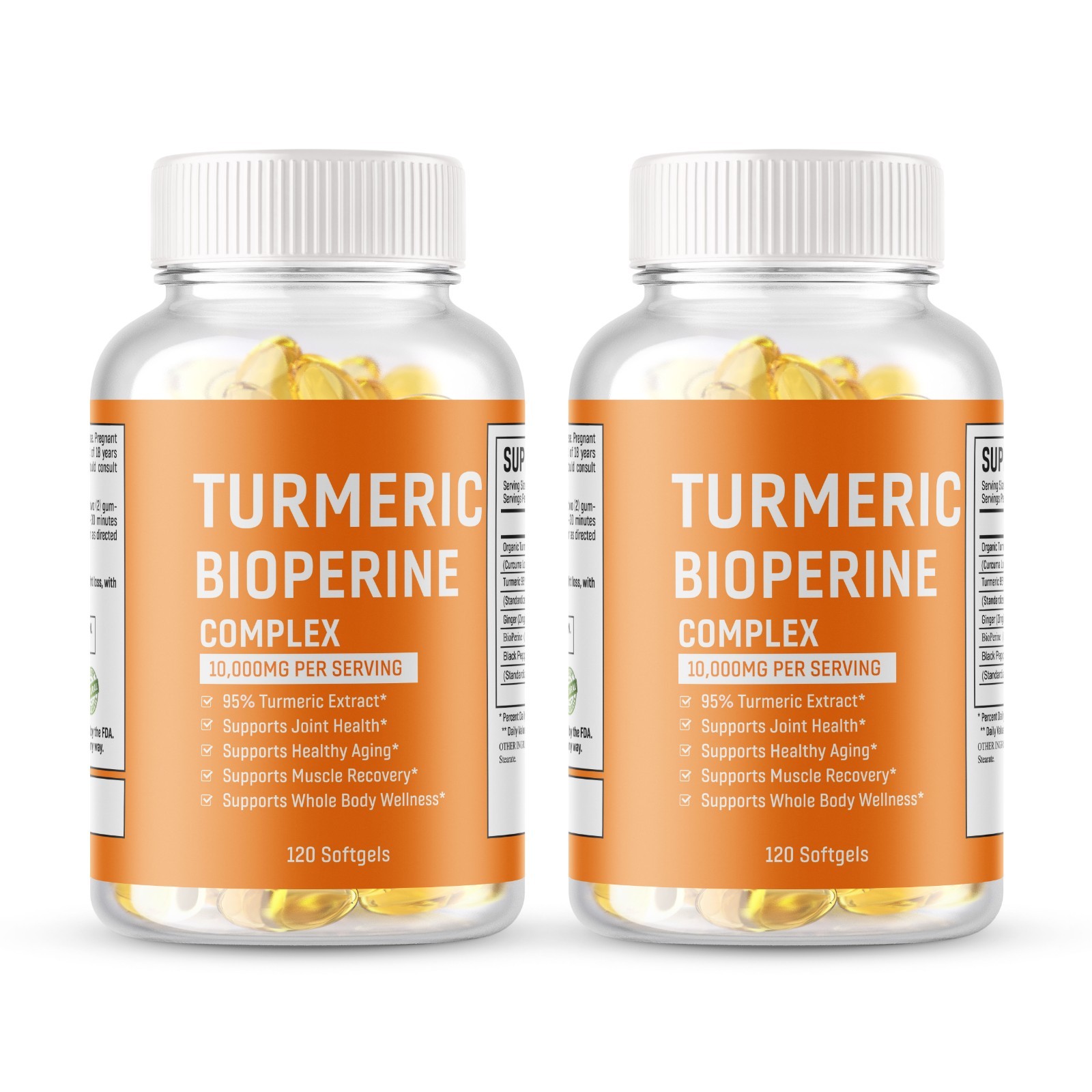Turmeric Curcumin 10000mg Herbal Extract with BioPerine Ginger Root 240 Capsules