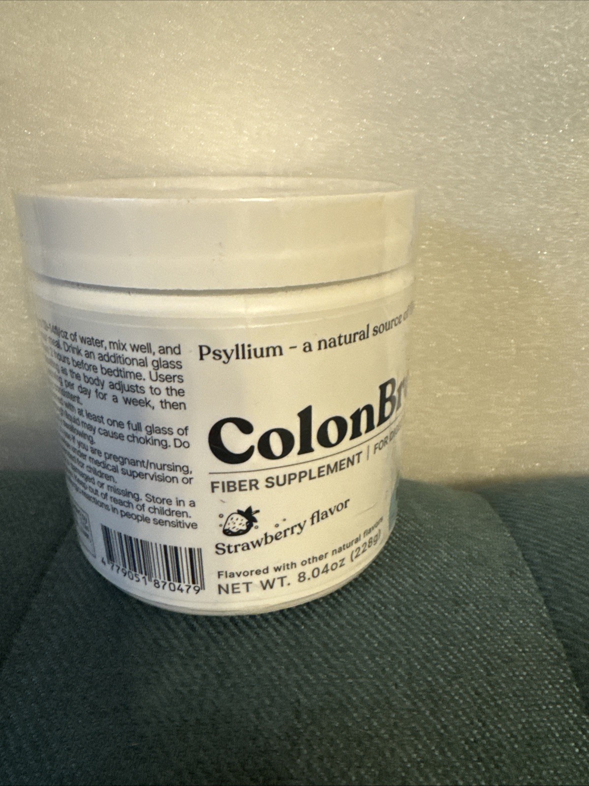 ColonBroom Digestive Health Fiber Supplement 8.04 oz Strawberry (Exp 09/2026